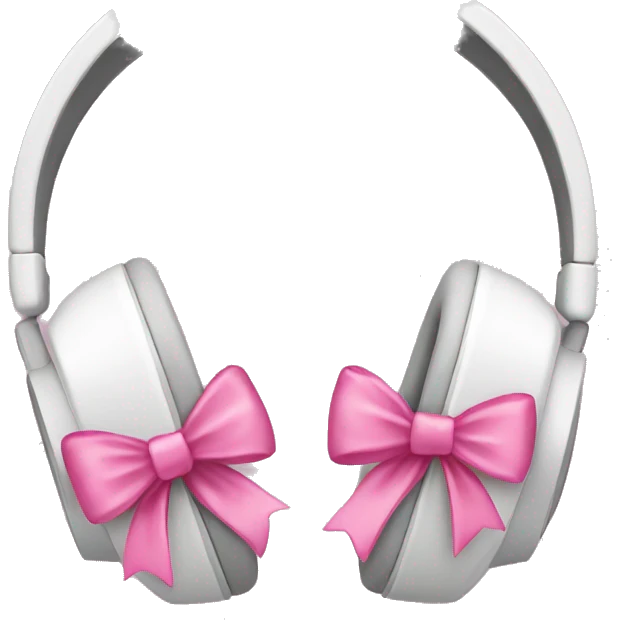 white headphones with pink bows emoji