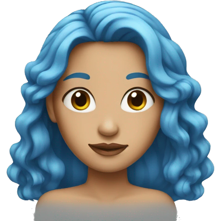 woman with long blue hair emoji