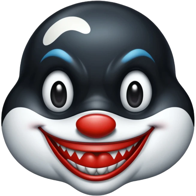 full orca as an evil clown emoji
