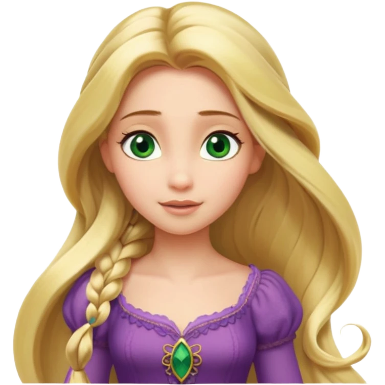 tangled disney rapunzel fair skin green eyes blonde hair  emoji