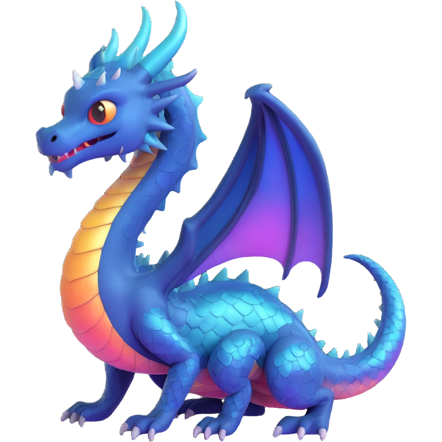 black iridescent dragon emoji