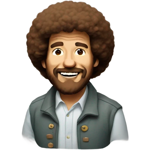 Bob ross painting emoji