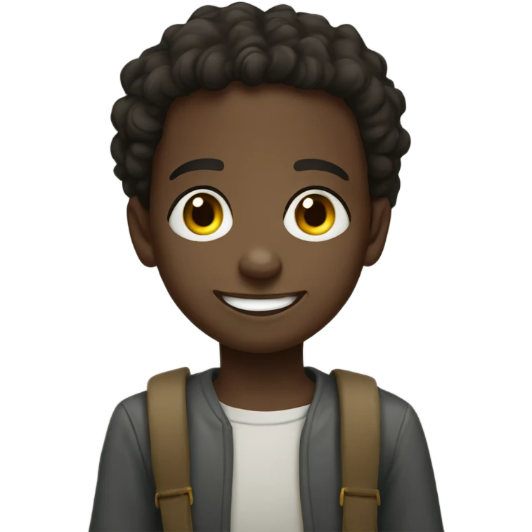 Ethiopian boy with kink smile emoji