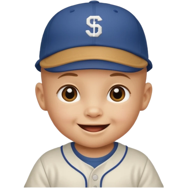 bald baby with baseball hat emoji