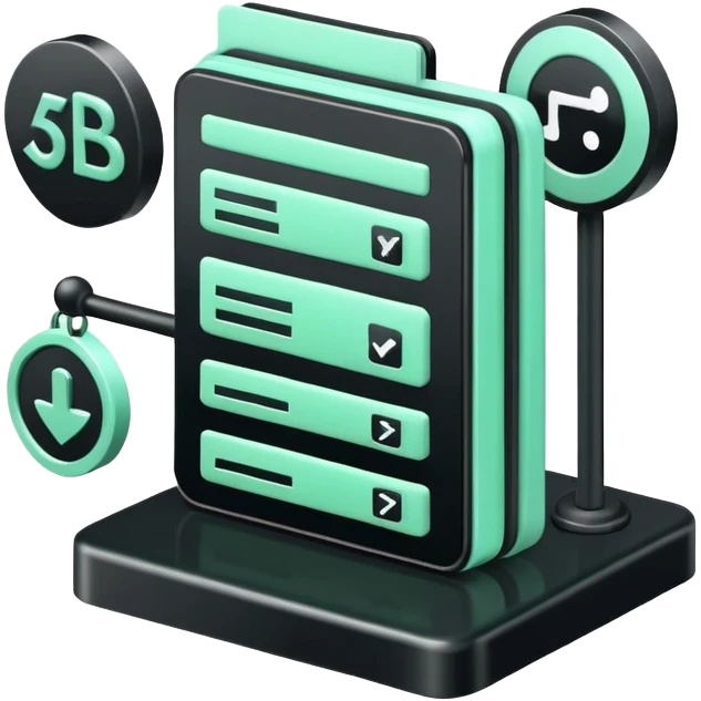 Responsabilité Administrative (Administrative Responsibility), 3D technical icon with black and mint green (#B5F4D3), accountability framework with compliance metrics and procedural safeguards emoji