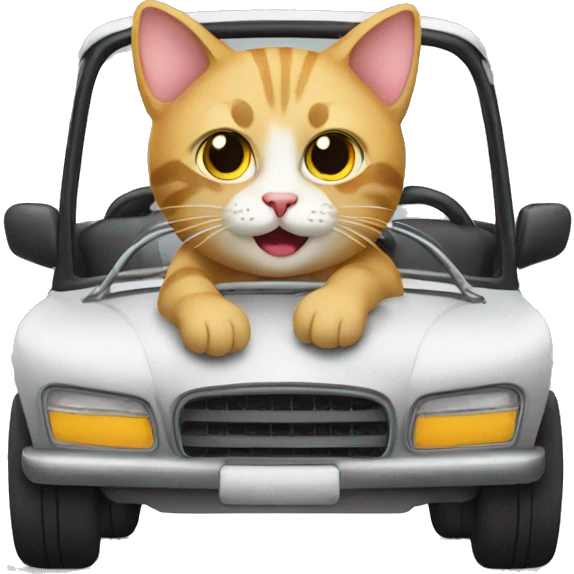 Cat driving car emoji