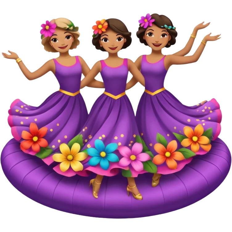 Flower Float with Dancers emoji