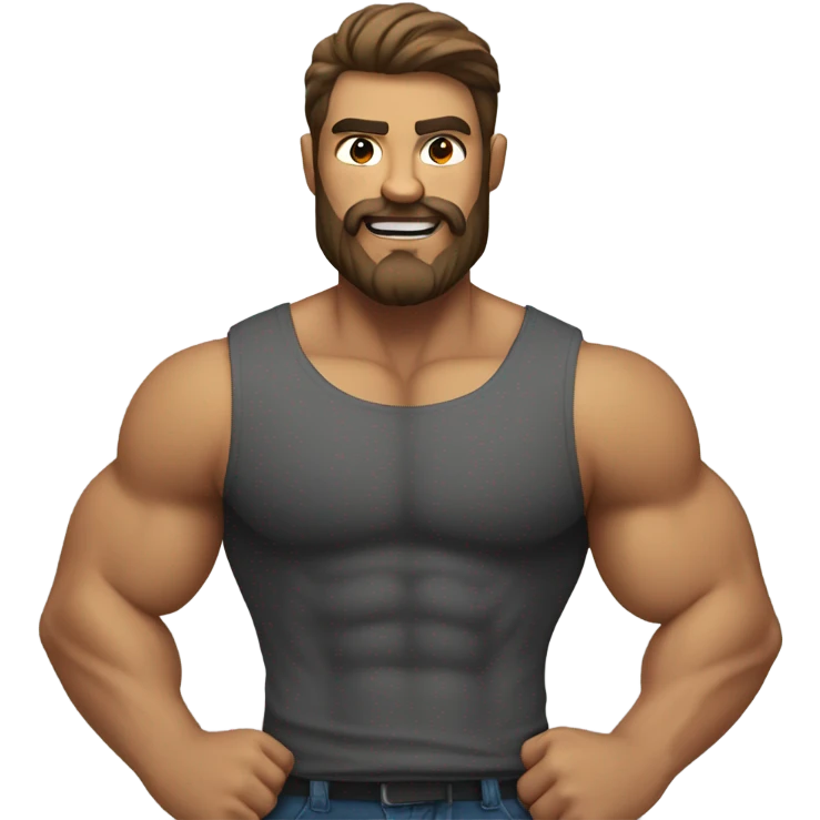 muscular man with beard emoji