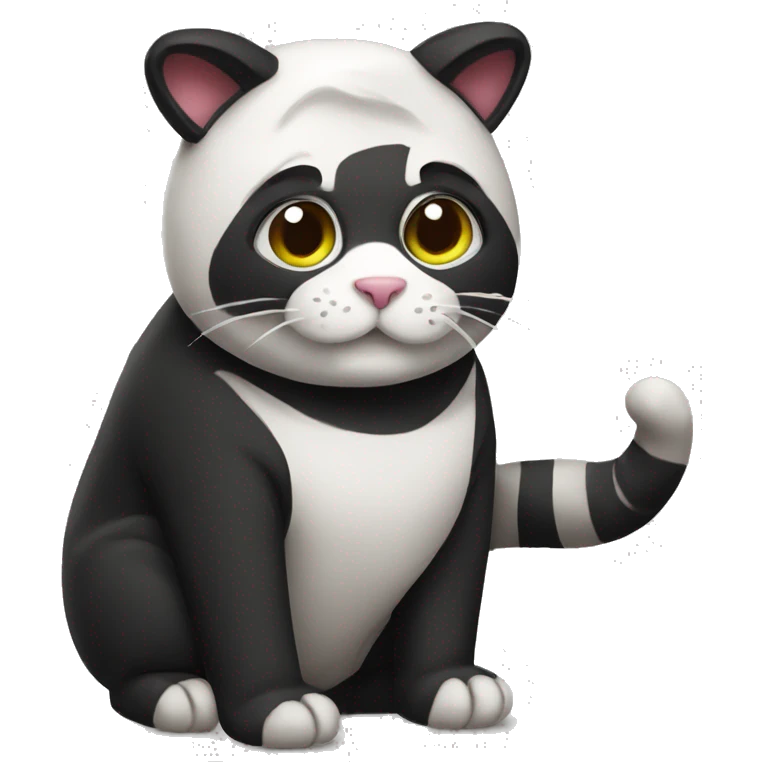 Cat wearing a panda costume  emoji