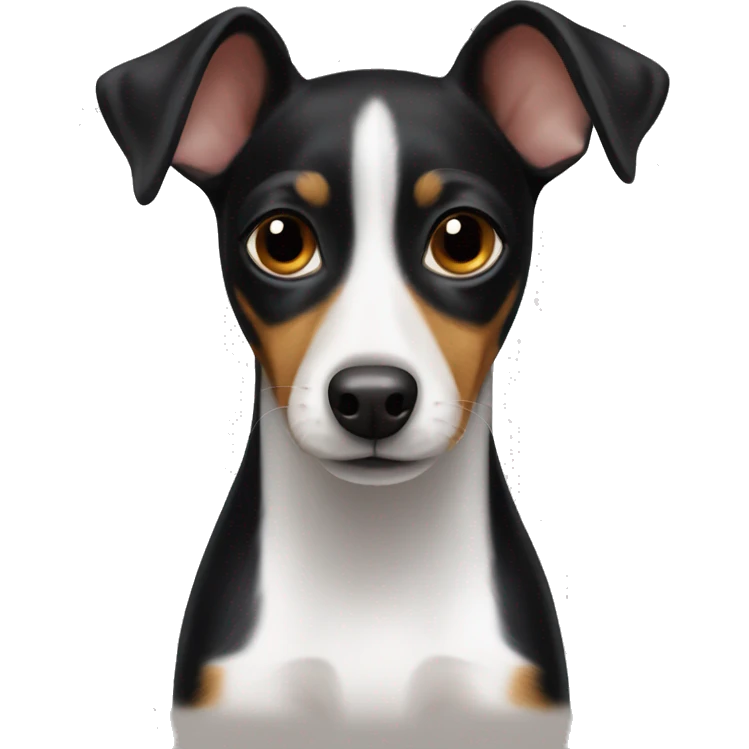 Black rat terrier with brown eyes  emoji