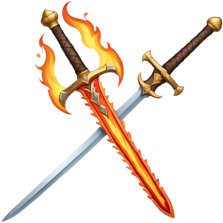 Flaming Wooden sword emoji