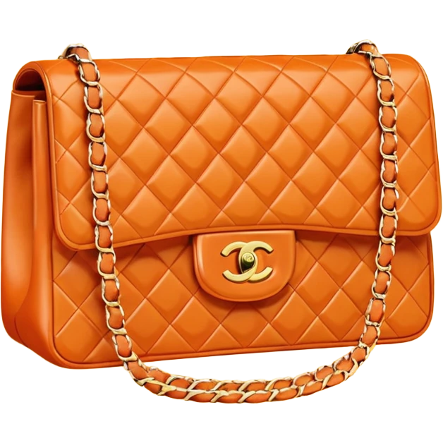 chanel bag orange color emoji