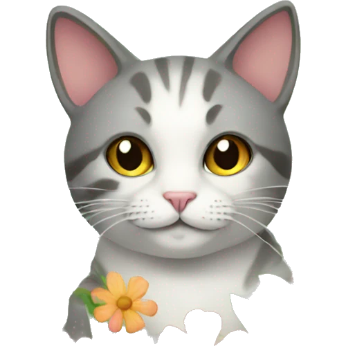 Cat with flowers  emoji
