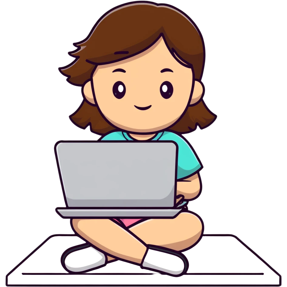 Girl with laptop and brown hair emoji