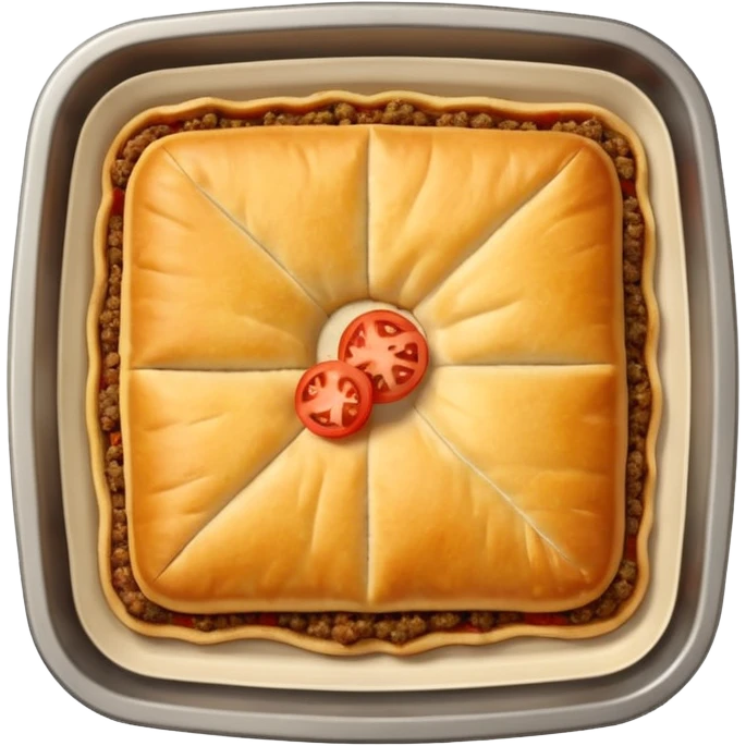 open square meat esfirra with ground meat and tomato filling emoji