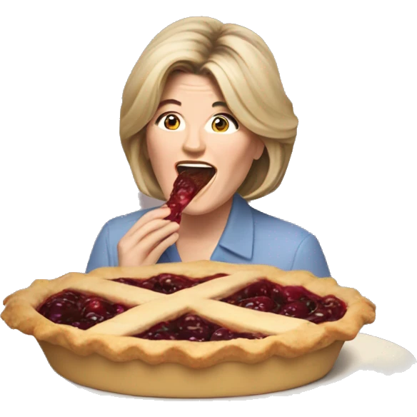 Martha Stewart eating a pie emoji