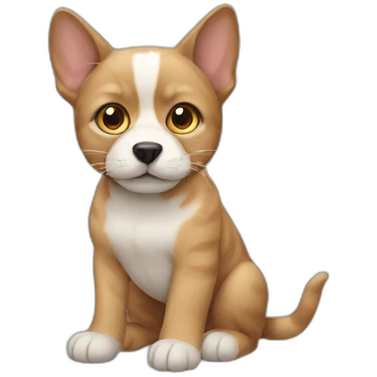 Dog merged with cat emoji