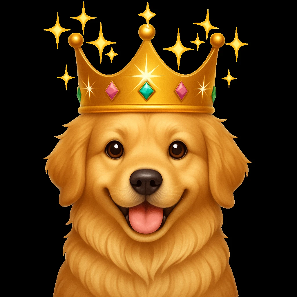 Make the crown sparkle in the style of apple emojis, preserving the emoji style look. emoji