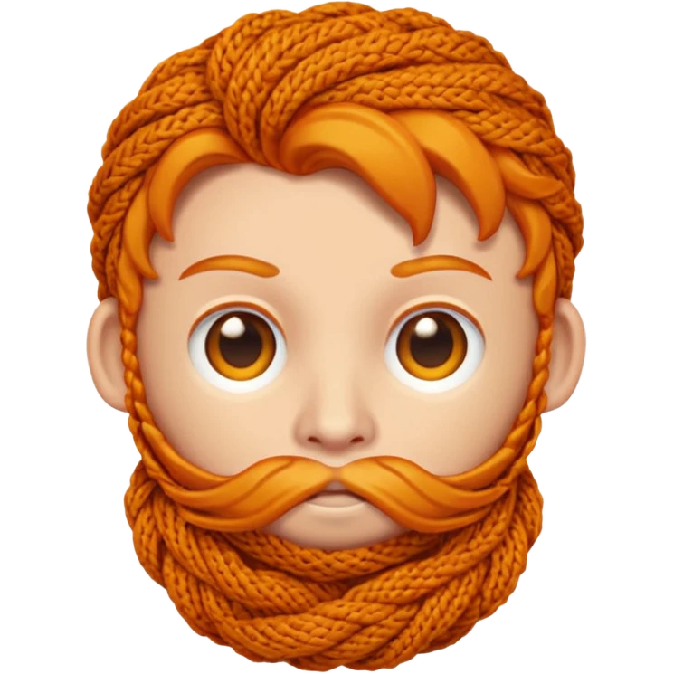 Knitted ginger face emoji