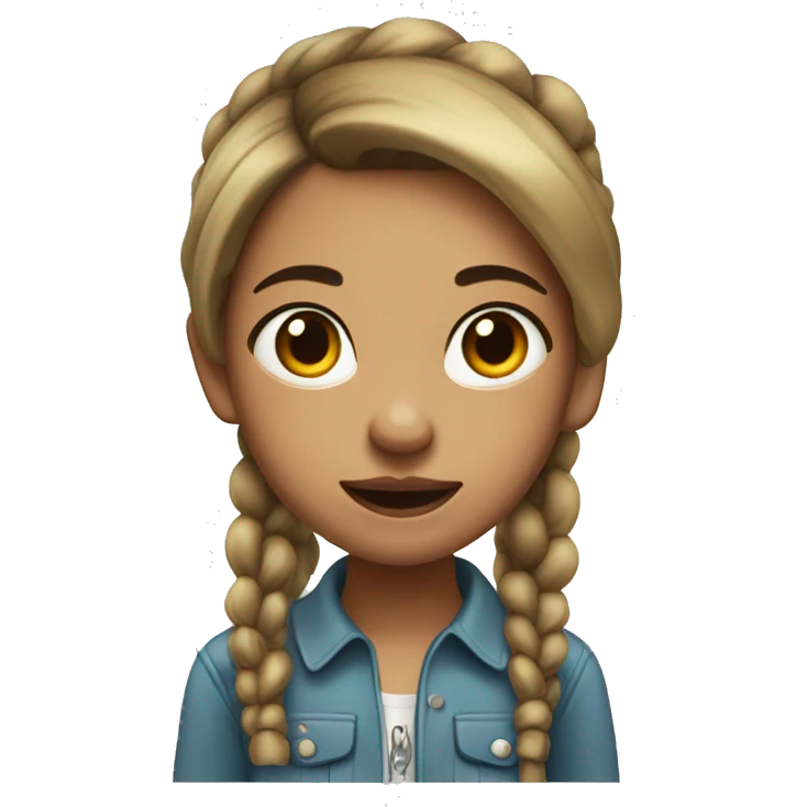 medium skin girl with two pony tails and a cigarette in her mouth  emoji