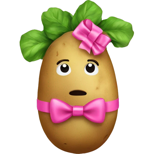 Potato with pink bow emoji
