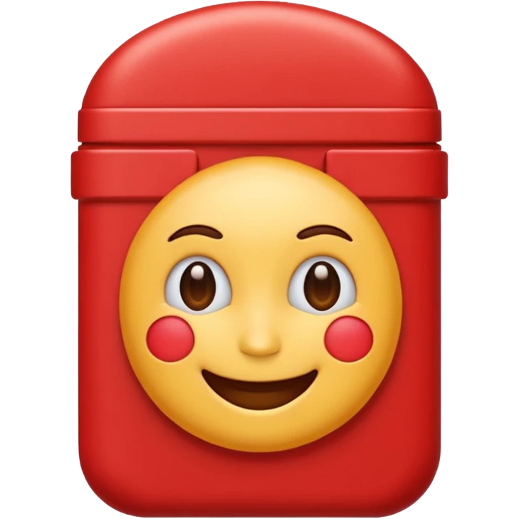 French frize emoji NO FACE red case front  emoji
