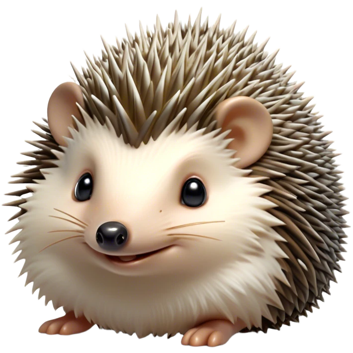 Cinematic Cheeky Hedgehog Portrait Emoji, Head tilted playfully with a mischievous squint and a tiny, cheeky grin, showcasing a compact, prickly body with soft quills and perky little ears, Simplified yet remarkably expressive features, highly detailed, glowing with a vibrant, playful glow, high shine, spirited and quirky, stylized with an air of whimsical woodland mischief, soft glowing outline, capturing the essence of a cheeky hedgehog that looks ready to roll out of the screen with playful attitude! emoji