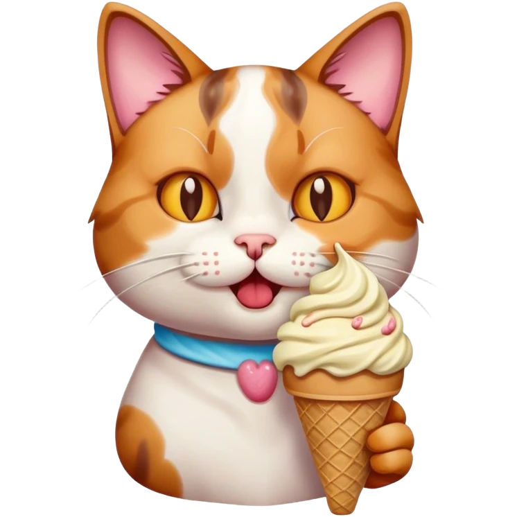Cat with ice cream  emoji