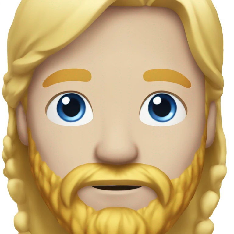 Red beard, white eyebrows, blonde hair, white eyebrows, blue eyes emoji