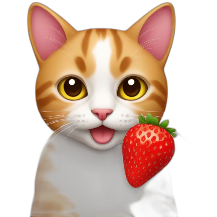 Cat with strawberry emoji