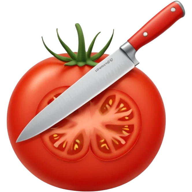 knife chopping in a tomato  emoji