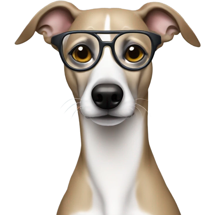 Whippet wit glasses emoji