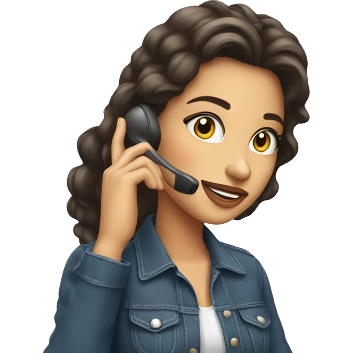 A beautiful girl on phone call emoji