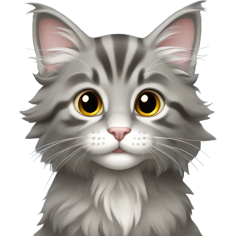 gray maine coon kitten emoji