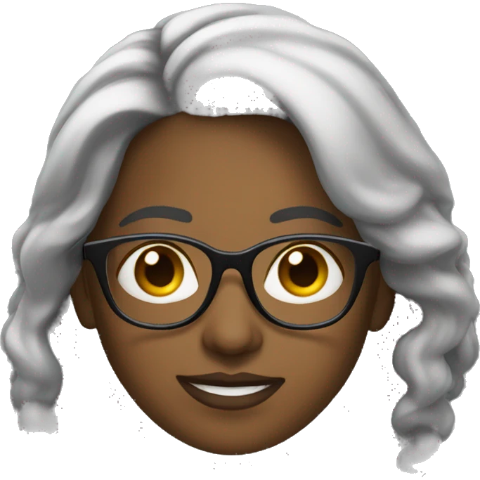 Profesora pelo negro lentes emoji