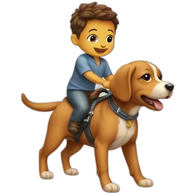 baby riding a dog emoji