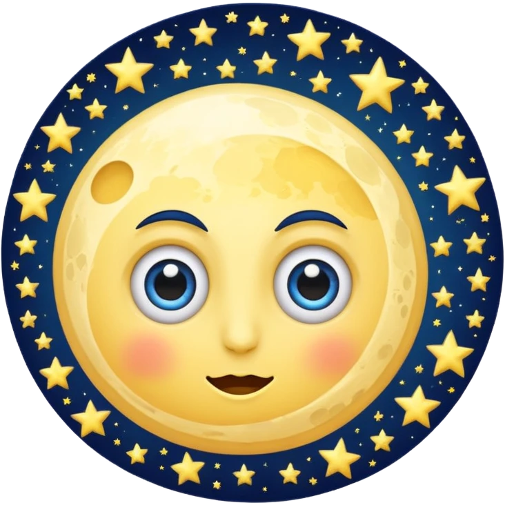 dizzy moon with spiral eyes and spinning stars emoji