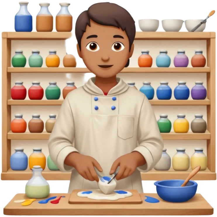 paintcrush with glaze in ceramics workshop

































 emoji