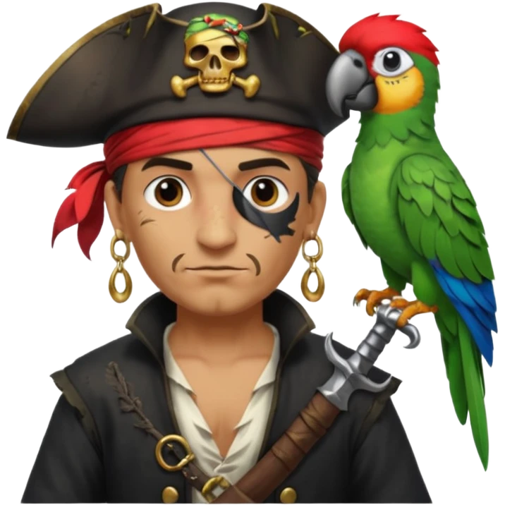 pirate and parrot emoji
