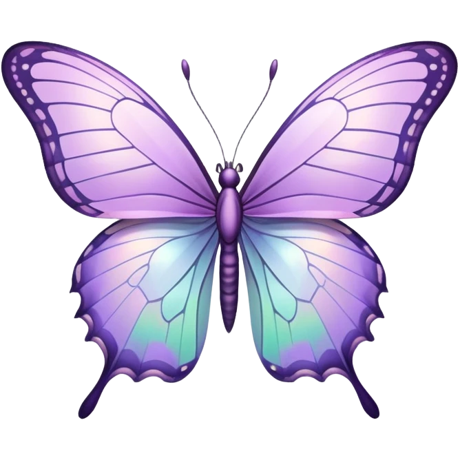 Pastel lilac iridescent butterfly emoji