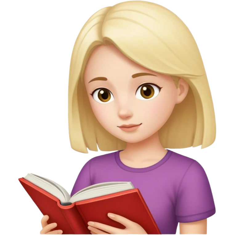 Girl read book emoji