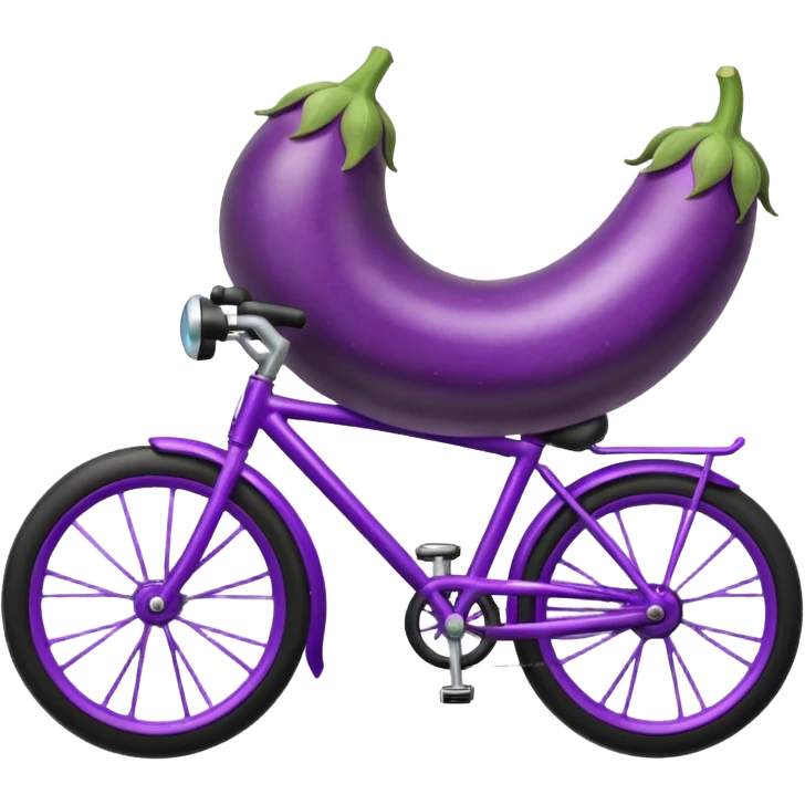 Eggplant on a bike emoji