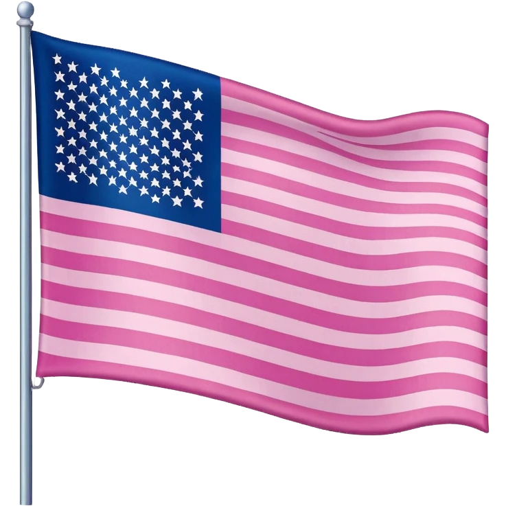 Drapeau Americain rose 100% sauf les etoile et les Bandes le bleu remplacer par du rose emoji