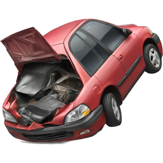 photorealistic crashed car emoji