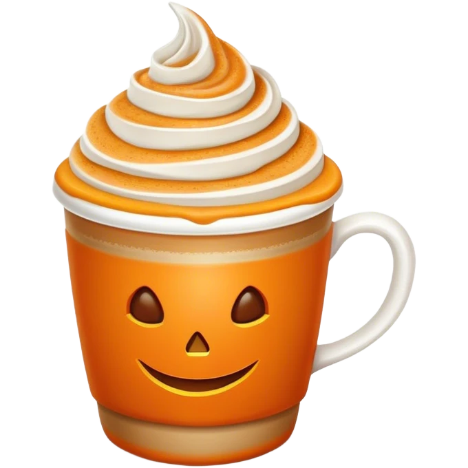 Orange pumpkin spice latte emoji