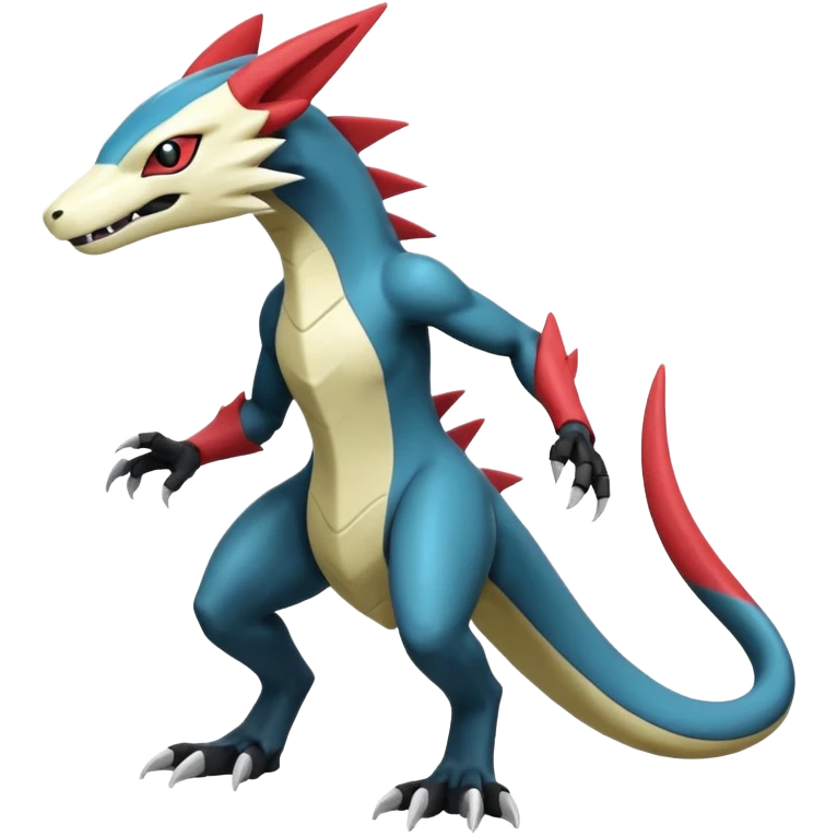 Shiny Cool Futuristic Smooth Salandit-Guilin-Zeraora-Lombax-Sergal-Zangoose-Cyclizar-Genesect-Pokémon, full body emoji