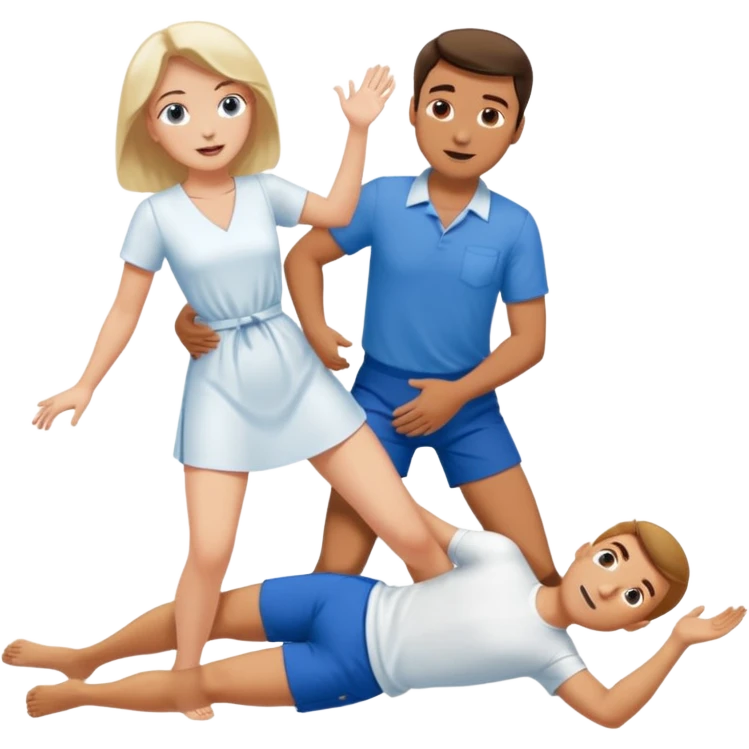 Woman's legs spread wide missionary position while man penitraiting  emoji