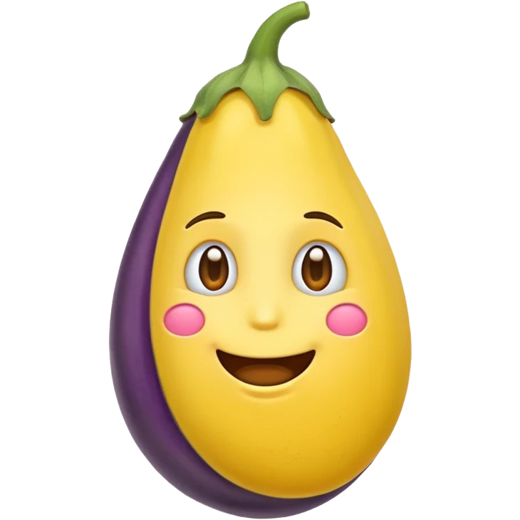 Yellow emoji with 🍆 emoji