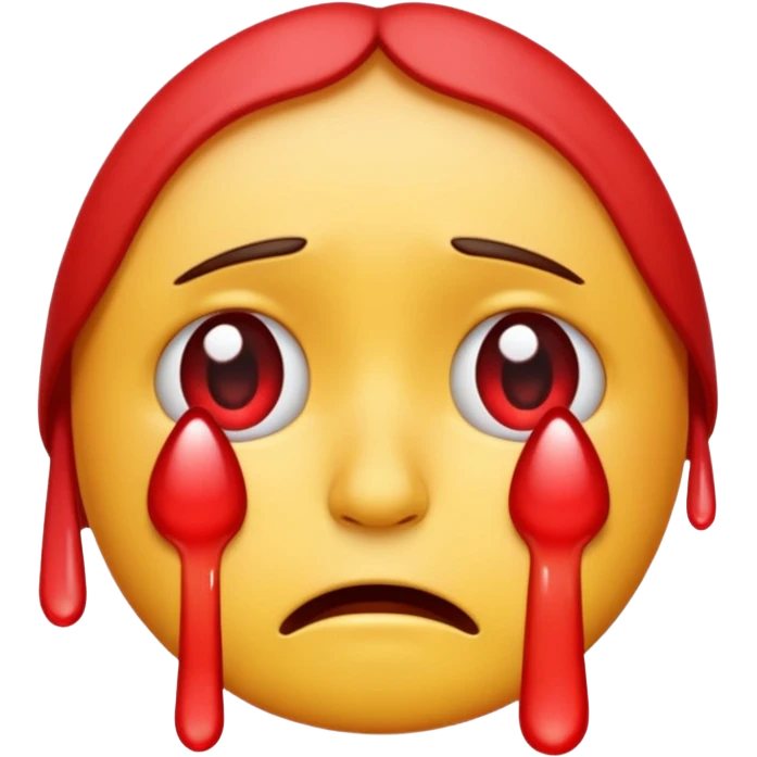 crying emoji with red tears emoji