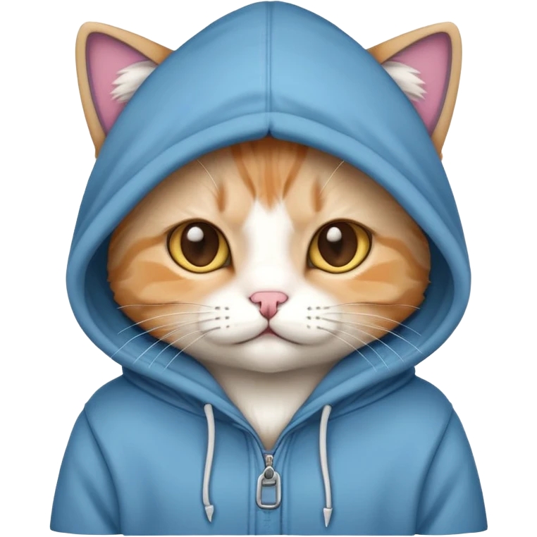 cute cat wearing hoodie emoji